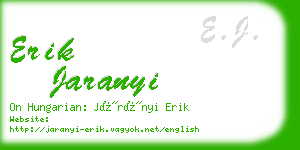 erik jaranyi business card